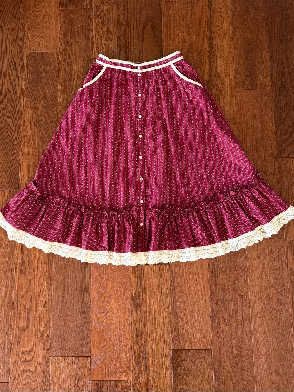 Vintage Gunne Sax Calico Floral Print Prairie Skirt Size 9